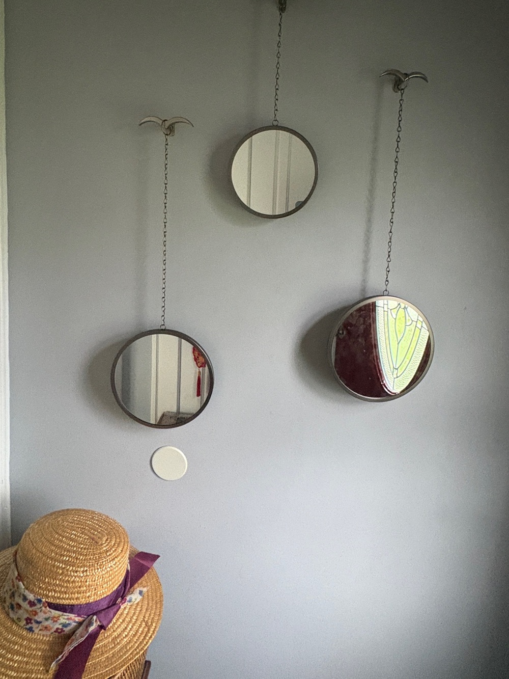 Umbra Dima Round Hanging Wall Mirrors in Bronze Frame - Set of 3